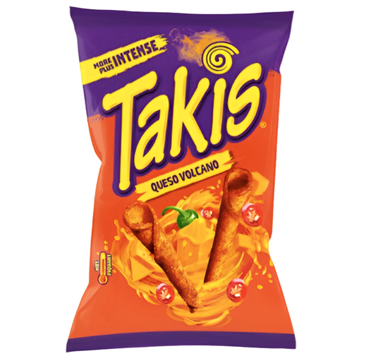Takis Queso Volcano 90g Fiery Cheese Rolled Tortilla Chips Chips and Pop Corn South African Products