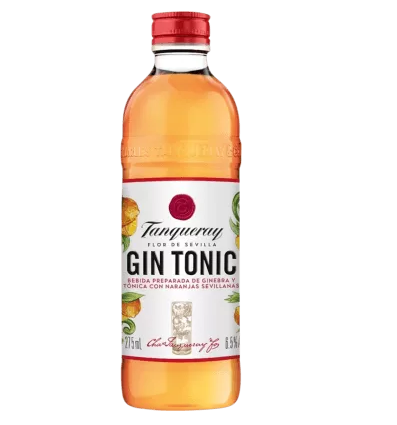 Tanqueray Flor de Sevilla Gin and Tonic 27cl bottle 6.5% ABV citrus orange ready-to-drink