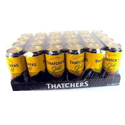 Thatchers Gold Cider 24 Pack 500ml cans – classic British cider – Apple Ciders