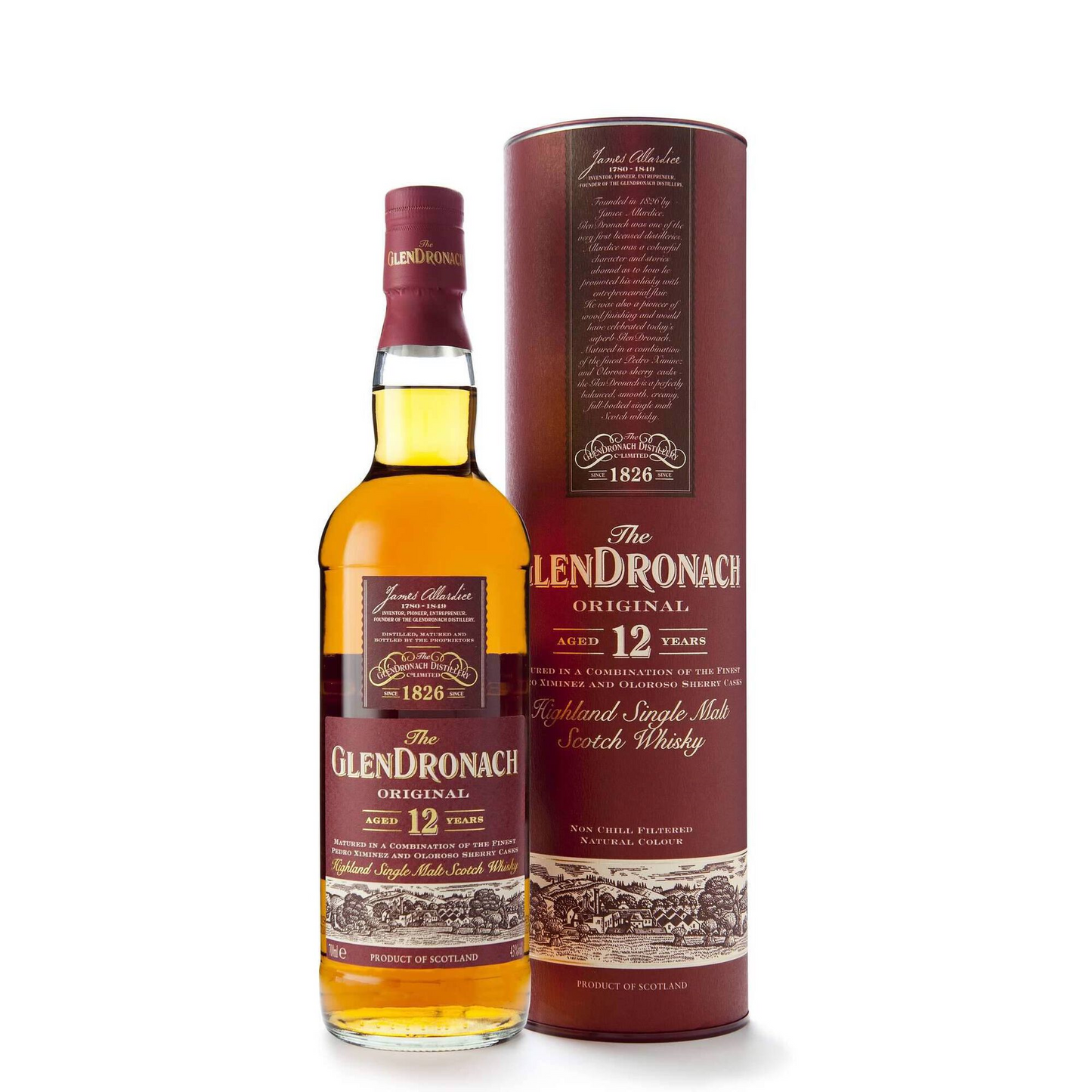 The Glendronach 12 Years Old Single Malt Scotch Whisky – 700ml Bottle (43% ABV)