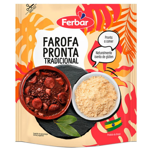 Traditional Farofa 250g Brazilian toasted cassava flour savoury side dish for BBQ and rice meals