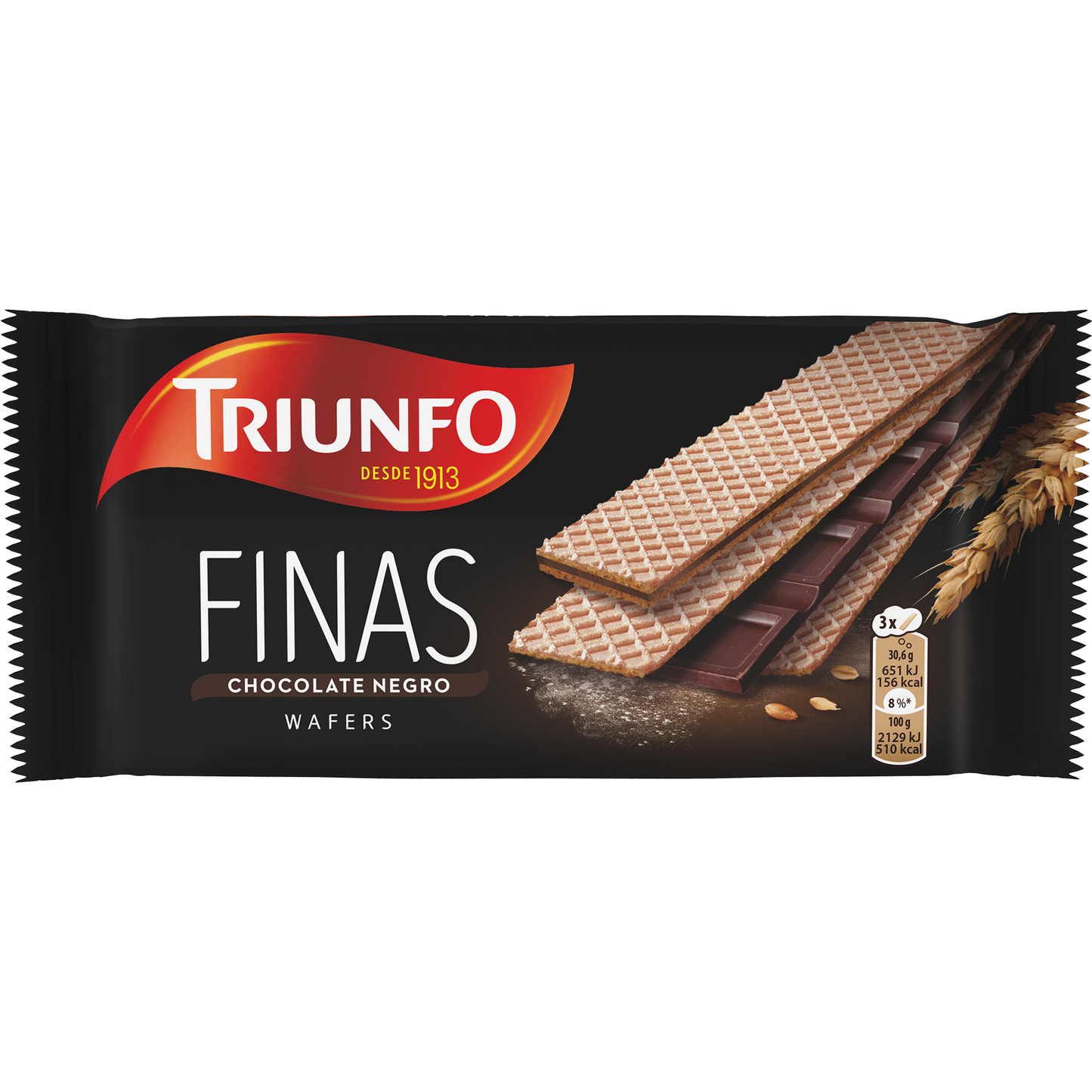 Triunfo Thin Wafers with Dark Chocolate Filling 92g pack – light crispy wafers with smooth dark cocoa cream – Cookies and Rusks – South African Products – Chocolate