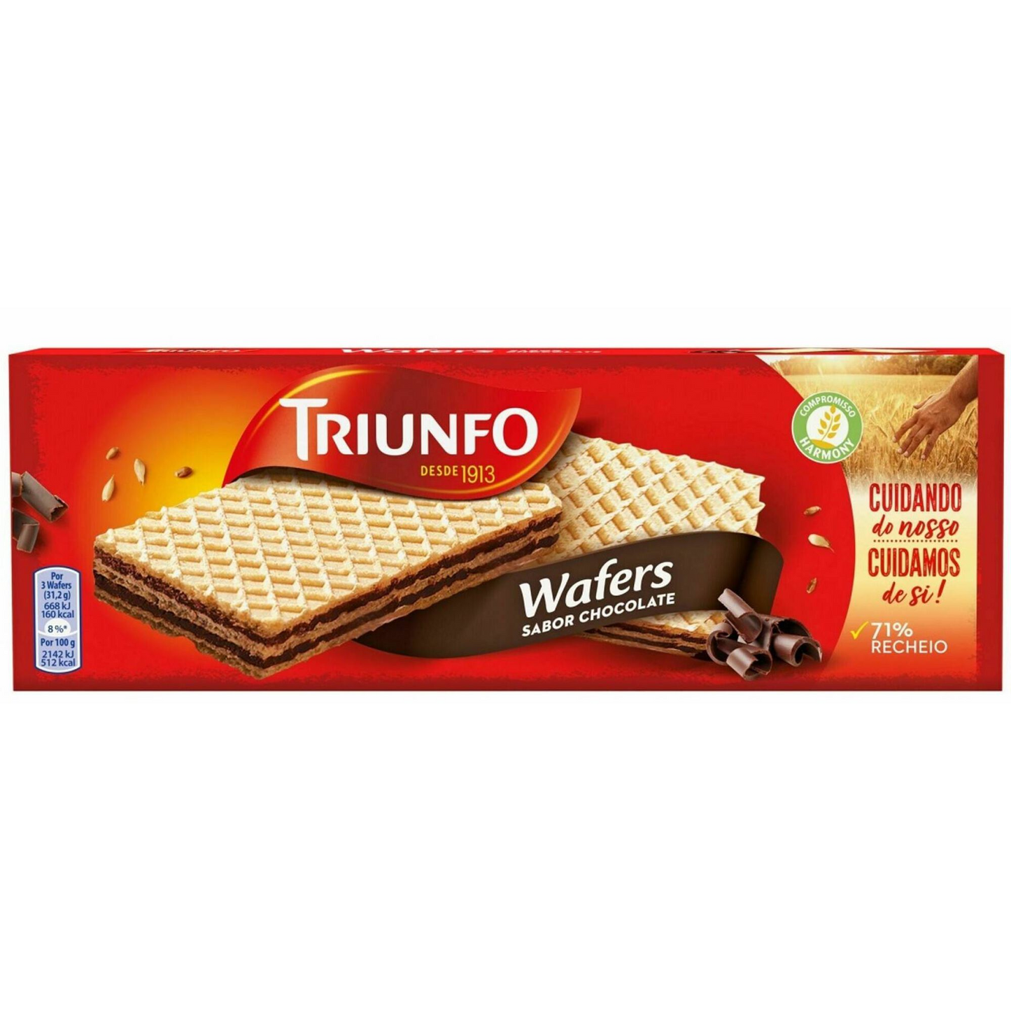 Triunfo Wafers with Chocolate Filling 146g pack – crispy Portuguese wafer biscuits with cocoa cream filling – Cookies and Rusks – South African Products – Chocolate