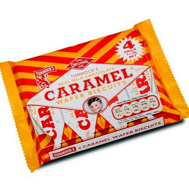 Tunnock’s Caramel Milk Chocolate Wafers 120g – Caramel-Filled Chocolate Coated Wafers – Cookies and Rusks
