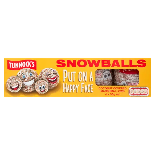 Tunnock’s Snowballs Coconut Marshmallows 4 × 30 g chocolate coated marshmallow cakes with coconut Cakes Scones Muffins and Everything Baked Festive South African Products