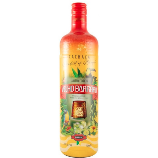 Velho Barreiro Traditional Cachaça 1L 39% ABV Brazilian sugarcane spirit for authentic Caipirinha cocktails