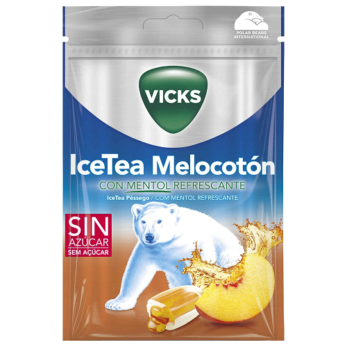Vicks Peach Ice Tea Menthol Drops – Pack | Soothing Relief with Fruity Twist – Cough Drops & Lozenges