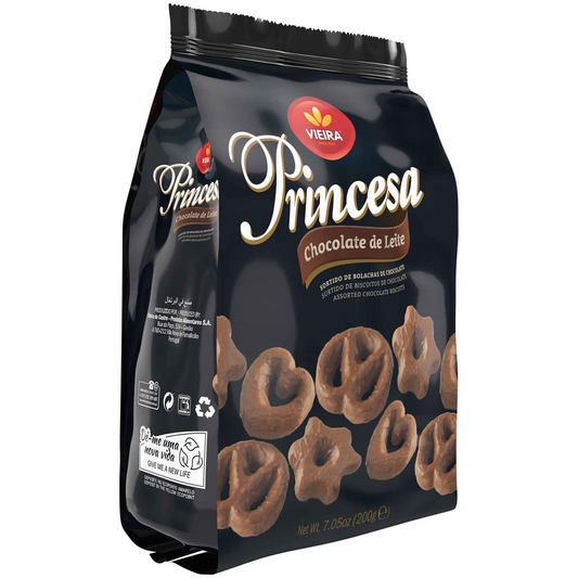Vieira Chocolate Princess Assorted 200g pack – Portuguese biscuit selection coated in smooth chocolate – Cookies and Rusks – South African Products – Chocolate