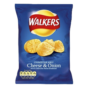 Walkers Cheese and Onion Crisps 25g Classic British Potato Snack Chips and Pop Corn South African Products British Products