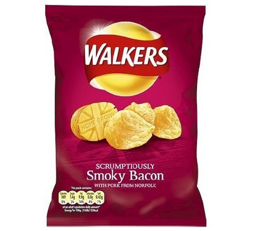 Walkers Smoky Bacon Crisps 25g Classic British Potato Snack Chips and Pop Corn South African Products British Products