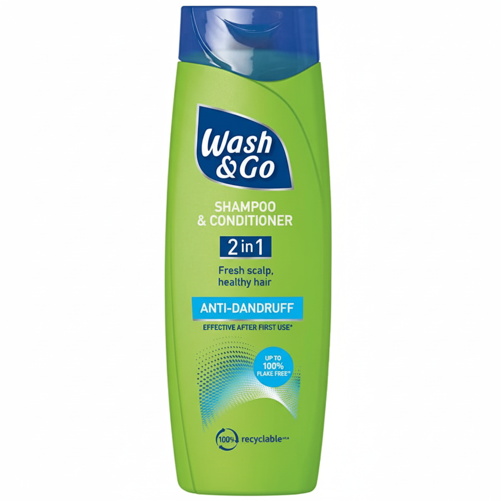 Wash and Go 2 in 1 Anti Dandruff Shampoo 200ml hair care, dandruff treatment shampoo, scalp care solution, personal hygiene product, everyday hair wash essential