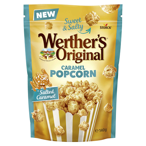 Werther’s salted caramel sweet popcorn 140 g crunchy popcorn sweet and savoury popcorn classics