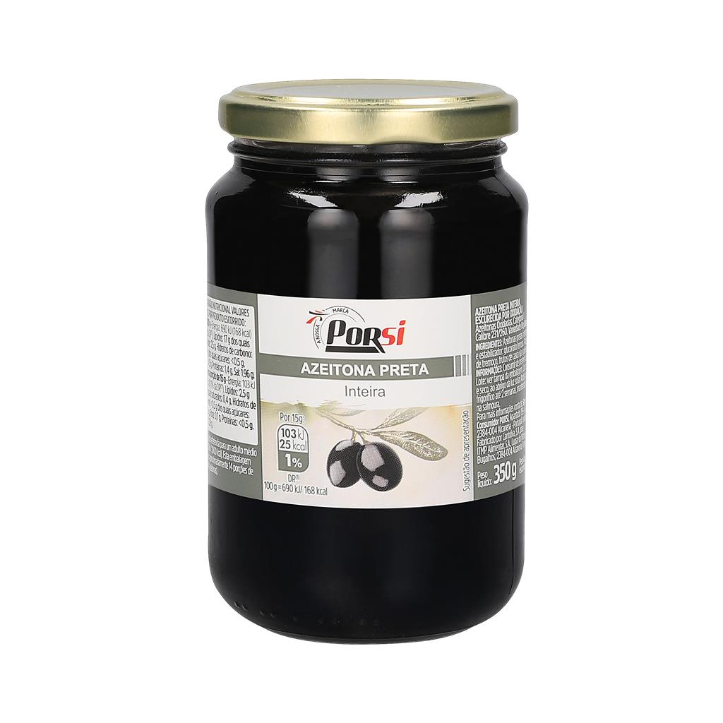 Porsi Whole Black Olives 350g
