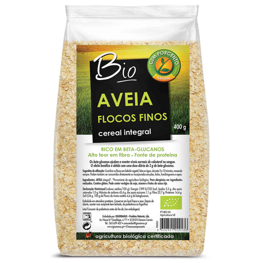 Cem Porcento Wholegrain Fine Oat Flakes 400g