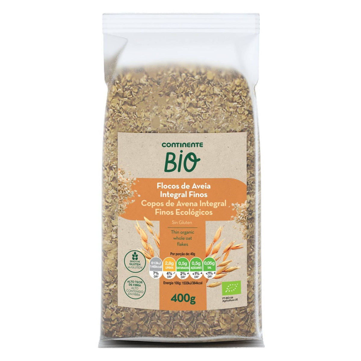 Organic Gluten Free Wholegrain Fine Oat Flakes 400g