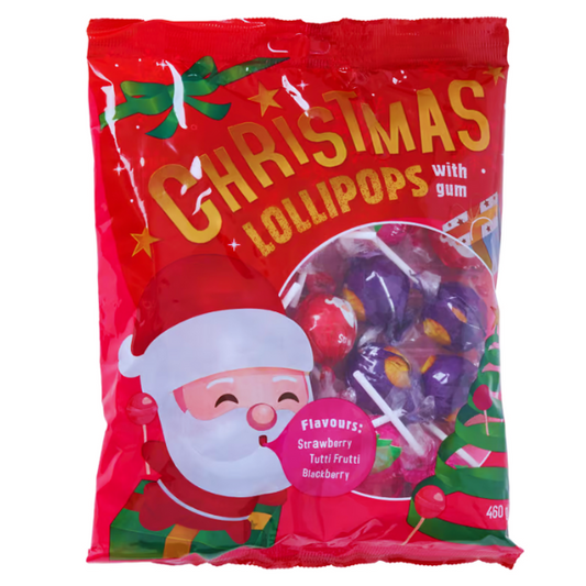 Christmas Lollipops With Bubble Gum 460g