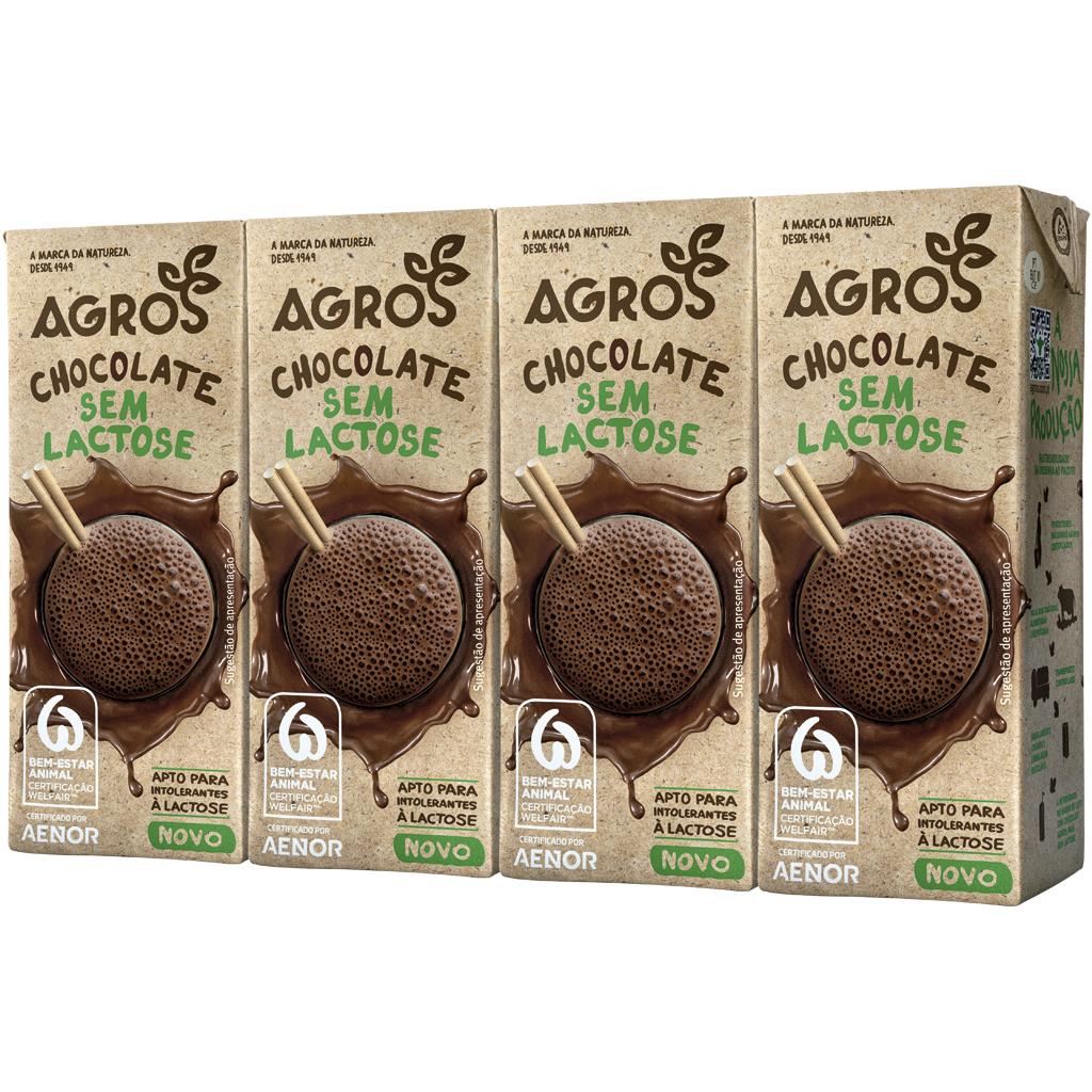 Agros Lactose Free Chocolate Milk 4 x 200ml