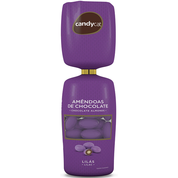 almond chocolate lilac candycat 160 g chocolate coated almonds easter gift confectionery box