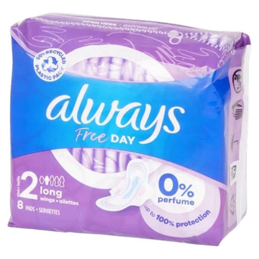Always Free Day Long Pads Pack of 8