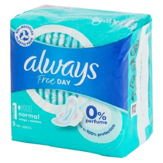 Always Free Day Normal Size 1 Pads Pack of 9
