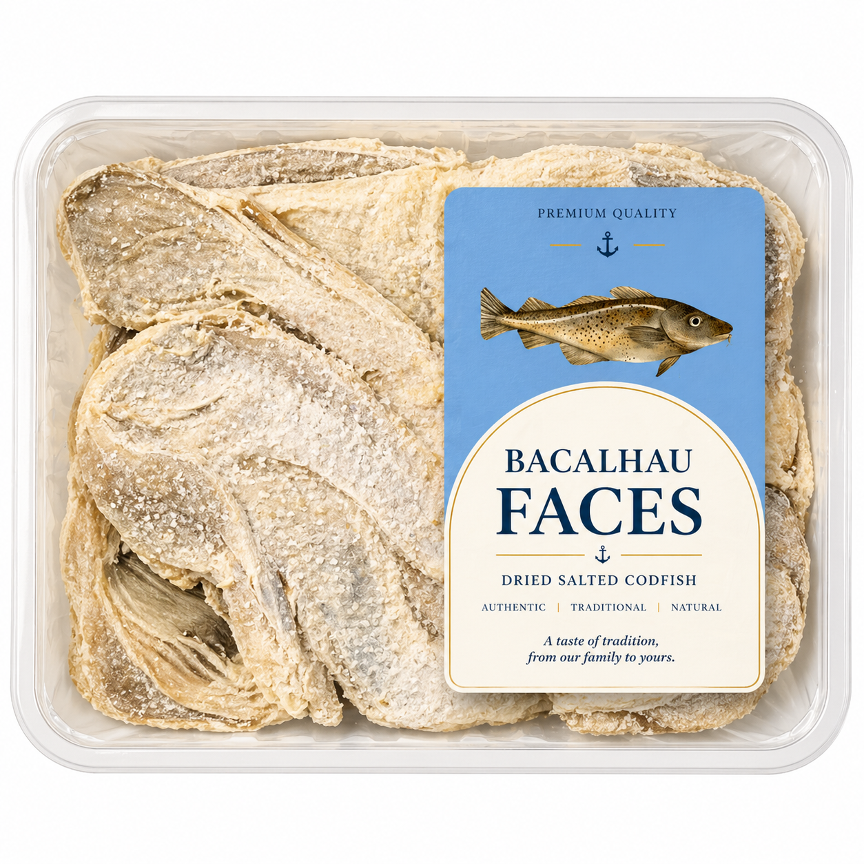 bacalhau caras faces 1.4kg dried cod cheeks traditional salted cod head cuts deli seafood