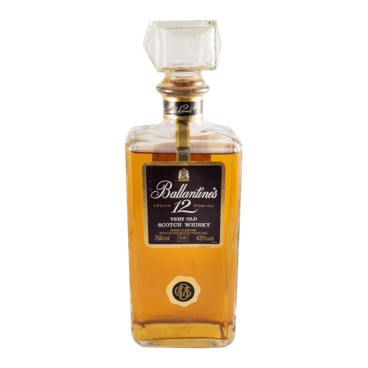 Ballantine's 12 Year Old Glass Stopper Blended Scotch Whisky 750ml 43% ABV
