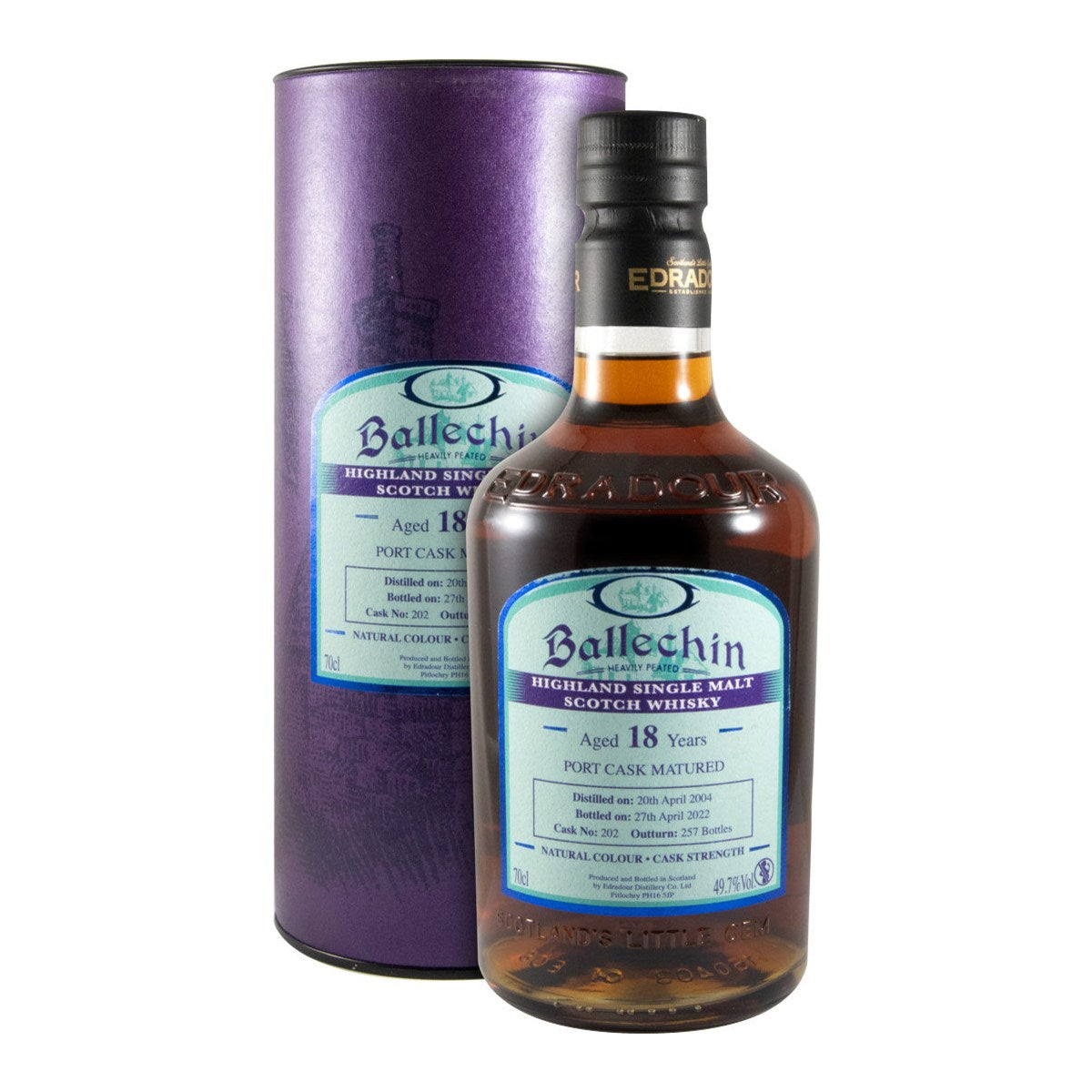 Ballechin 18 Year Old Port Cask Matured Single Malt Scotch Whisky 700ml 49.7% ABV