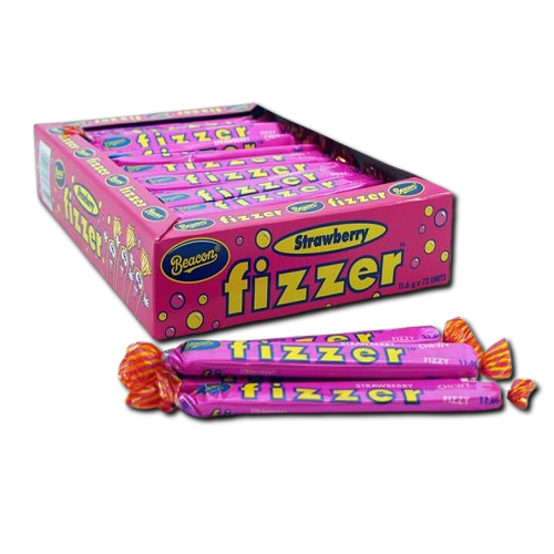 beacon strawberry fizzers sold individually fizzy chewy strawberry sweet retro candy shop classic