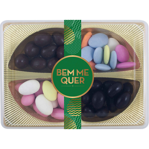 bem me quer almonds and chocolate dragees 235 g – assorted colourful chocolate coated almonds gift box