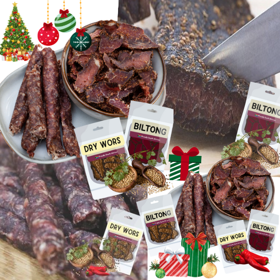 biltong and savory gift packs – gourmet meat hampers, protein snack gift boxes, festive savoury selections and south african snack gifts