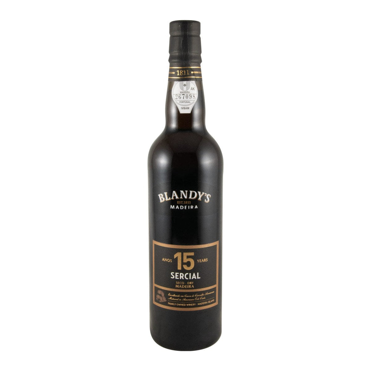 Blandy's 15 Year Old Sercial Madeira Wine 500ml 19% ABV