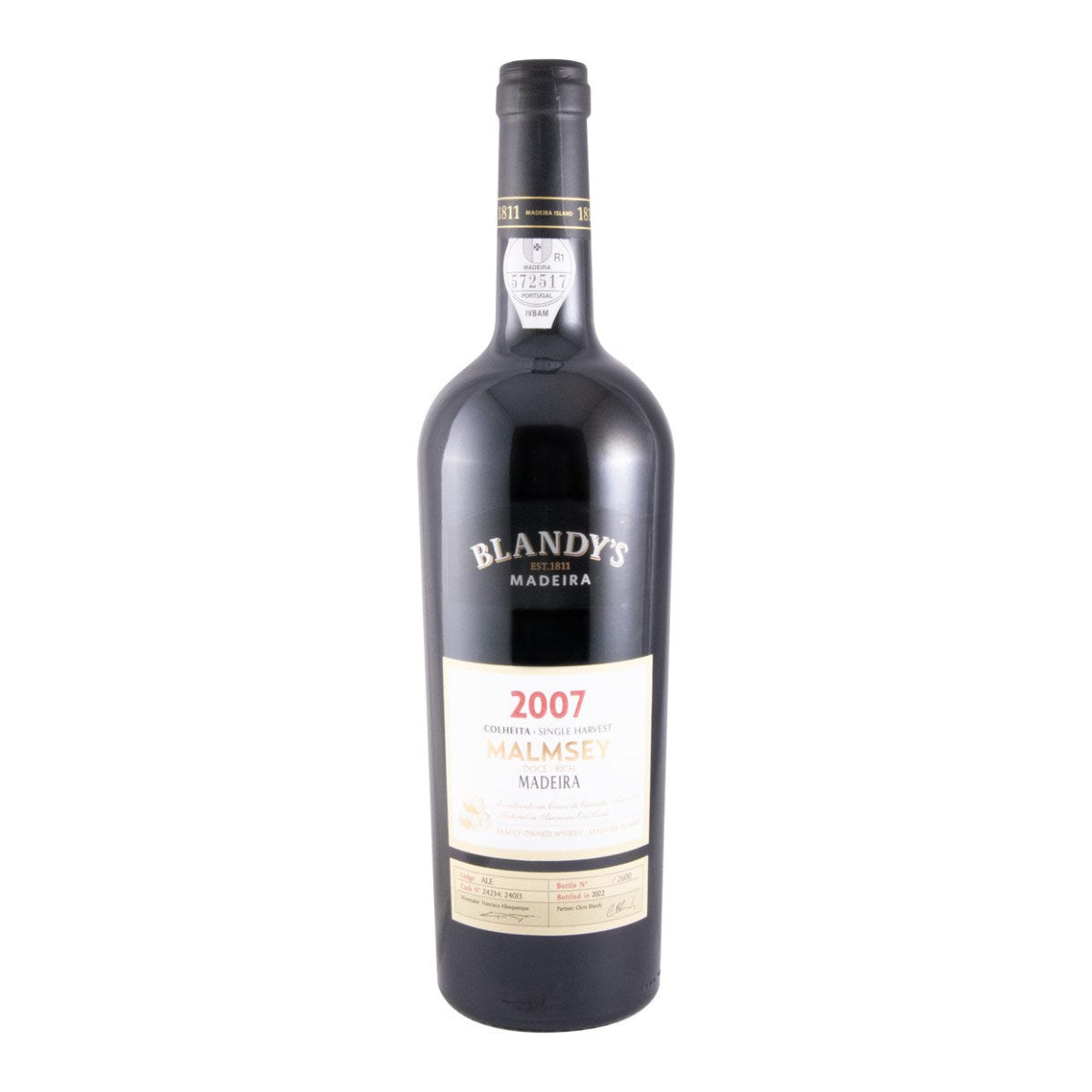 Blandy's Malmsey Madeira Wine 2007 750ml 20% ABV