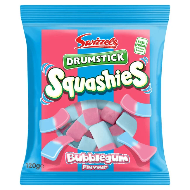 Bubblegum Drumstick Squashies 120g Swizzels