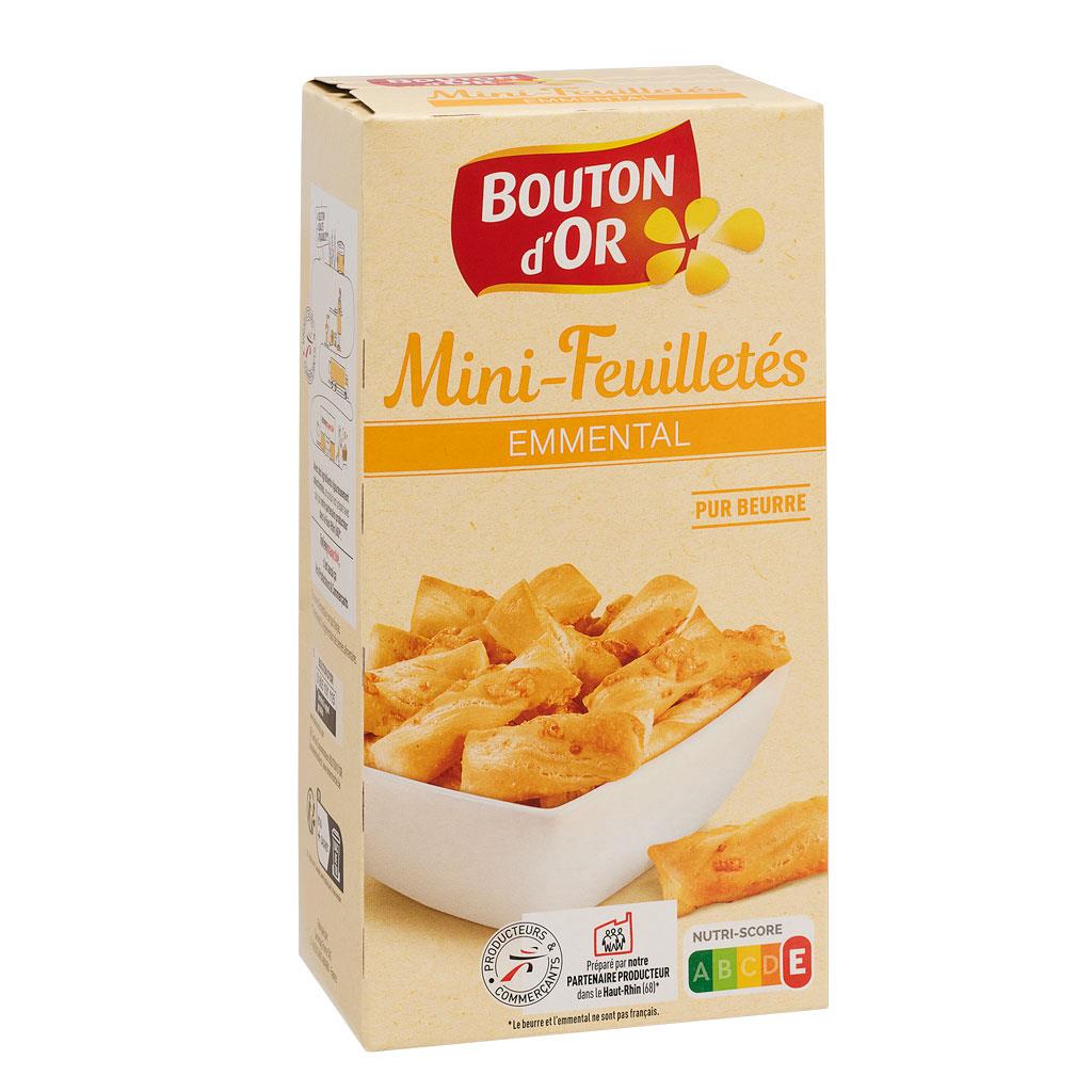 Bouton d'Or Mini Puff Pastry Bites with Emmental Cheese 125g