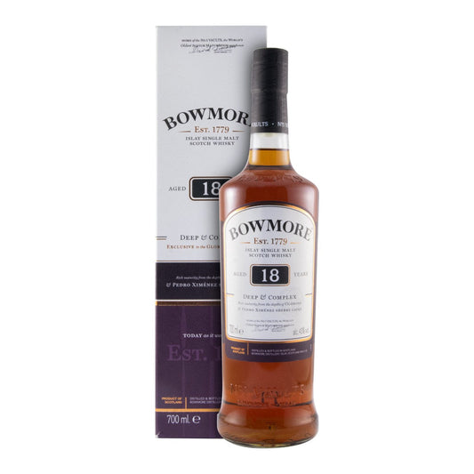 Bowmore 18 Year Old Deep & Complex Single Malt Scotch Whisky 700ml 43% ABV