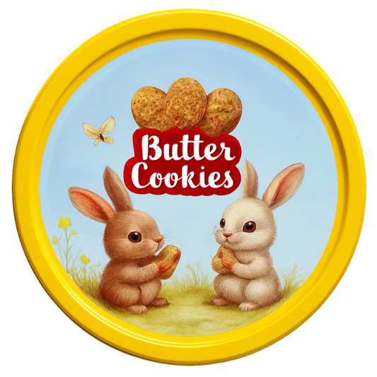 butter cookies tin 340 g bunny design – easter biscuit assortment gift box decorative cookie tin