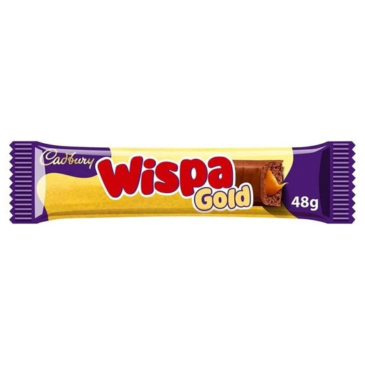 cadbury wispa gold chocolate bar 48g bubbly milk chocolate caramel centre chocolate snack bar chocolate and snack bars and nougat