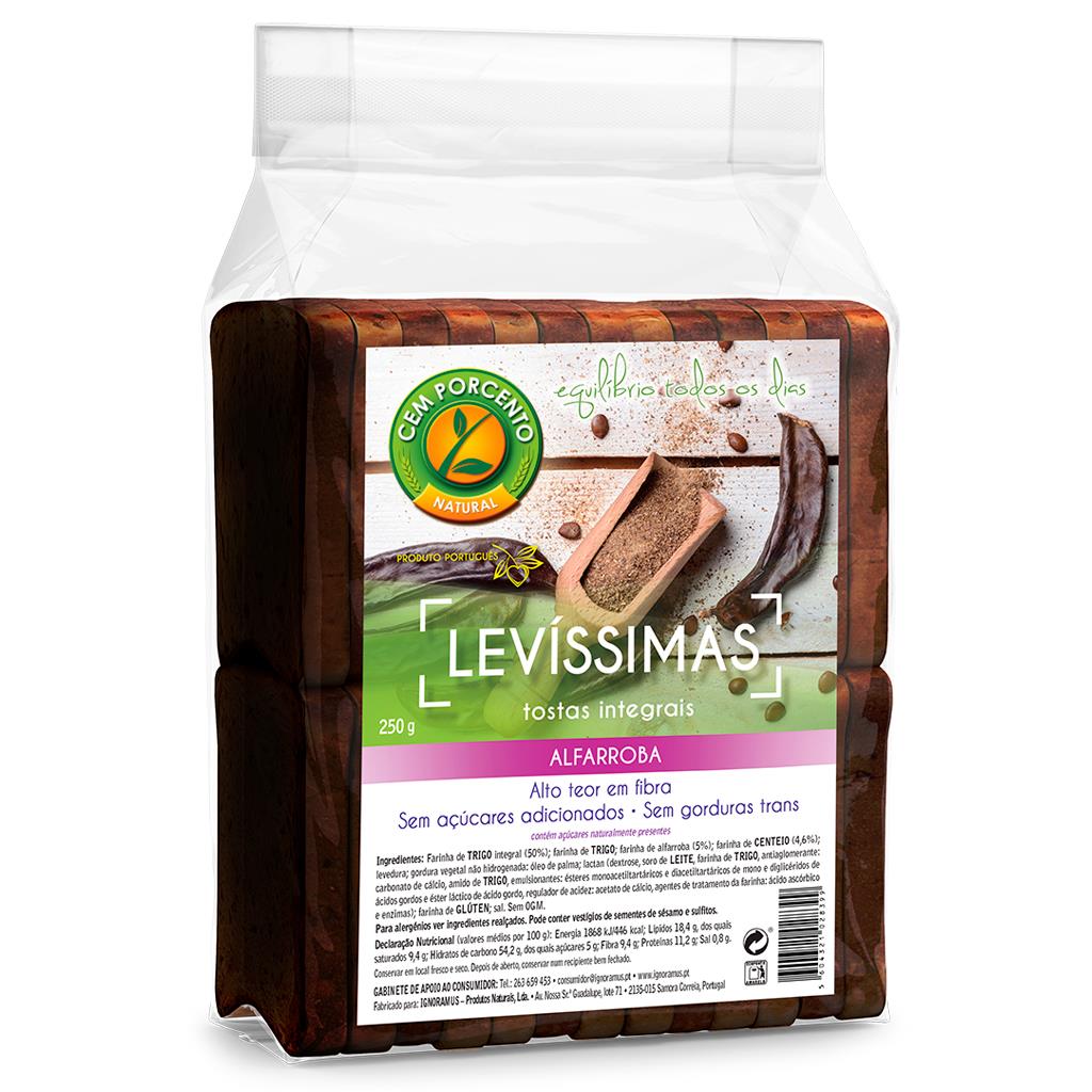 Cem Porcento Wholemeal Carob Toasts 250g