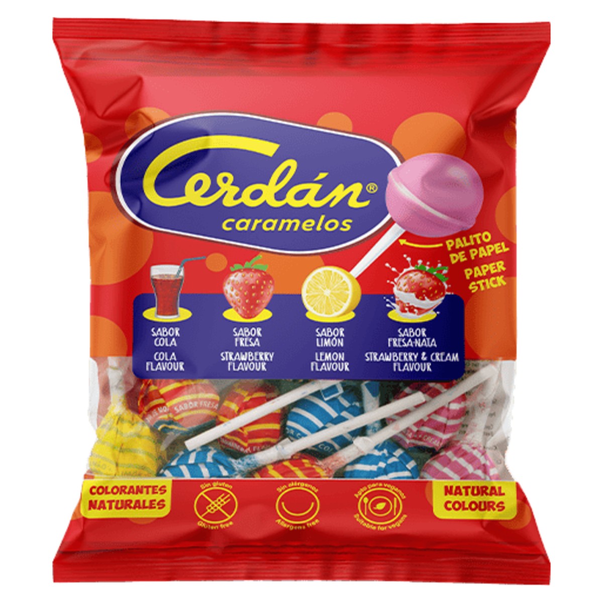 Cerdán Assorted Lollipops 12g