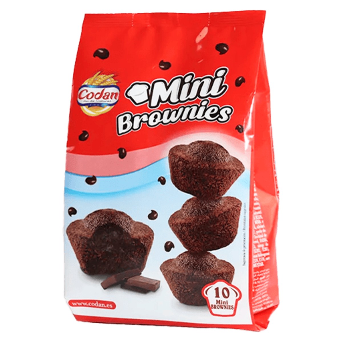 Codan Mini Brownies with Chocolate Chips 6 Pieces