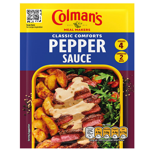 colmans pepper sauce mix 40g creamy peppercorn sauce festive cooking helper