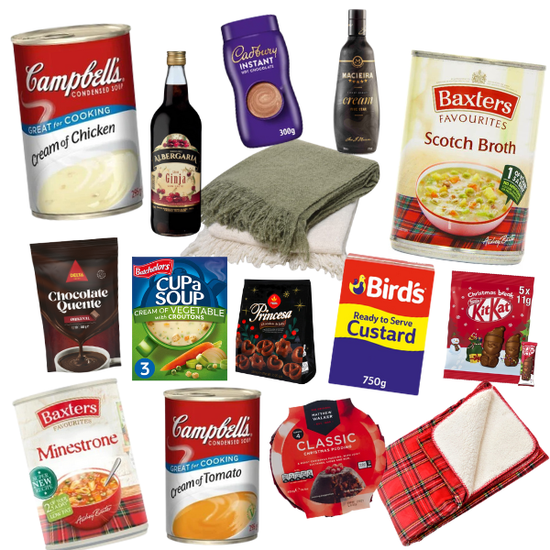 cozy night-in essentials – winter comfort gifts, festive snacks, self-care gift bundles and holiday night-in treat selections