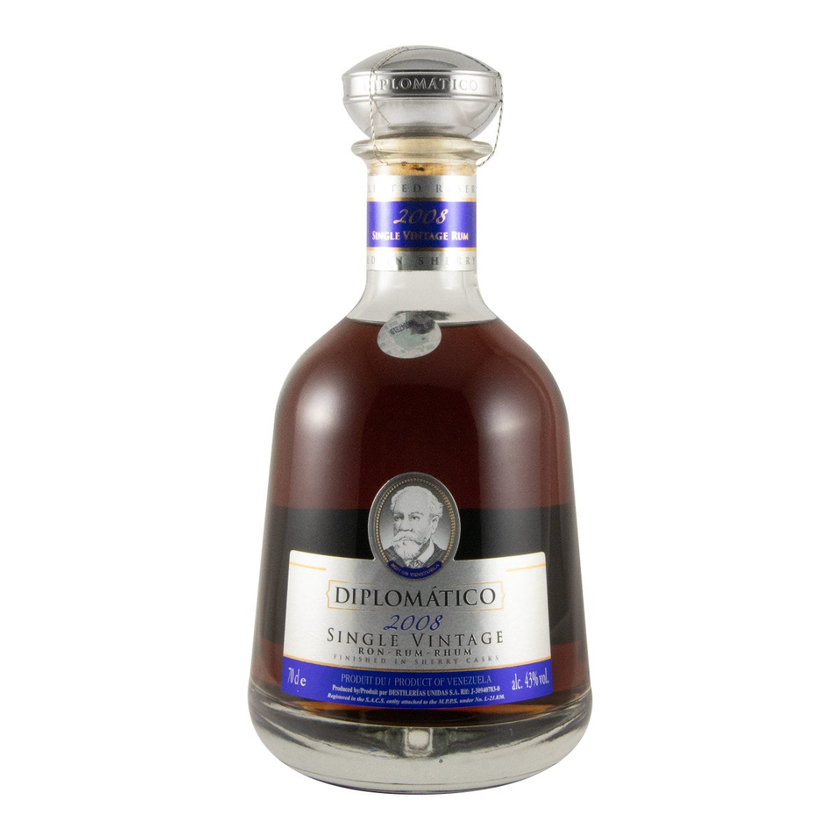 Diplomático Single Vintage 2008 Rum 700ml 43% ABV