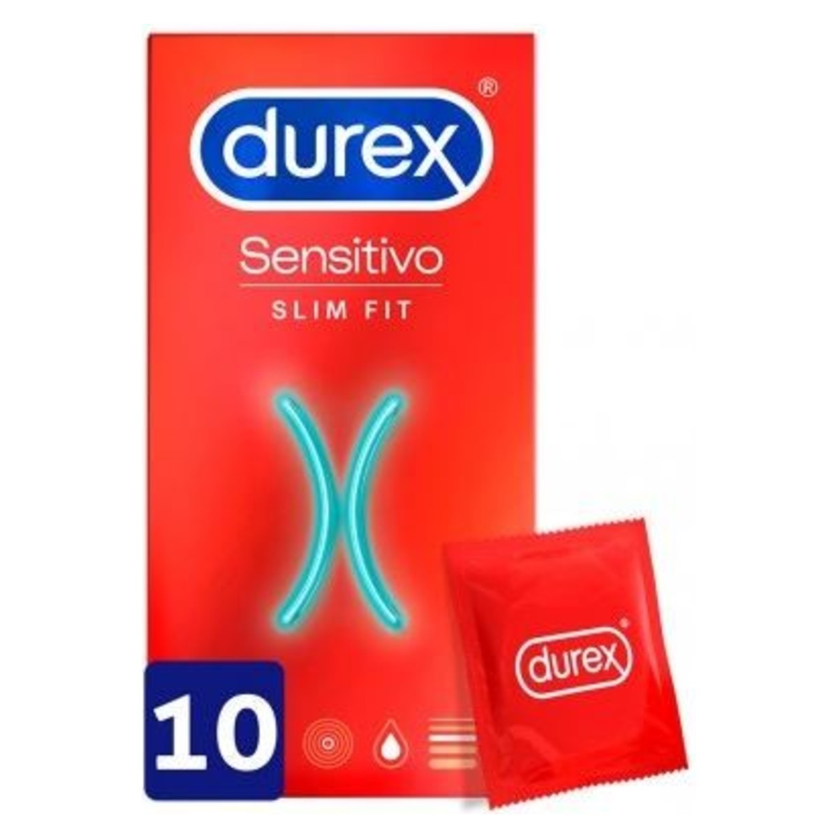 Durex Sensitive Slim Fit Condoms Pack of 10