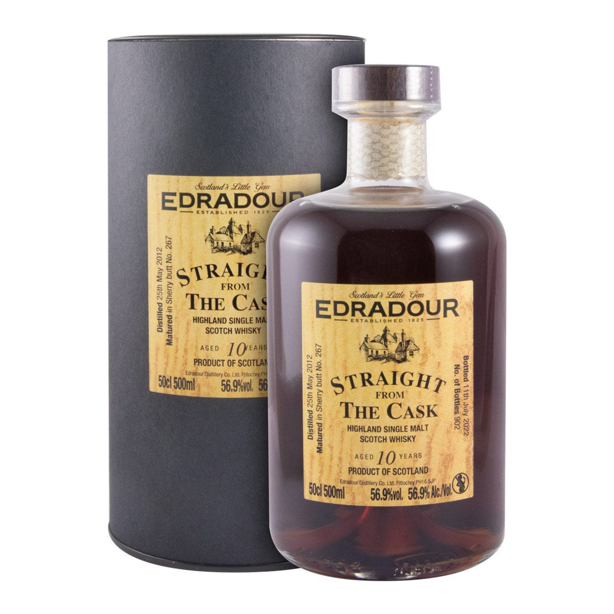 Edradour Straight From The Cask 10 Year Old Sherry Butt Single Malt Scotch Whisky 500ml 56.9% ABV