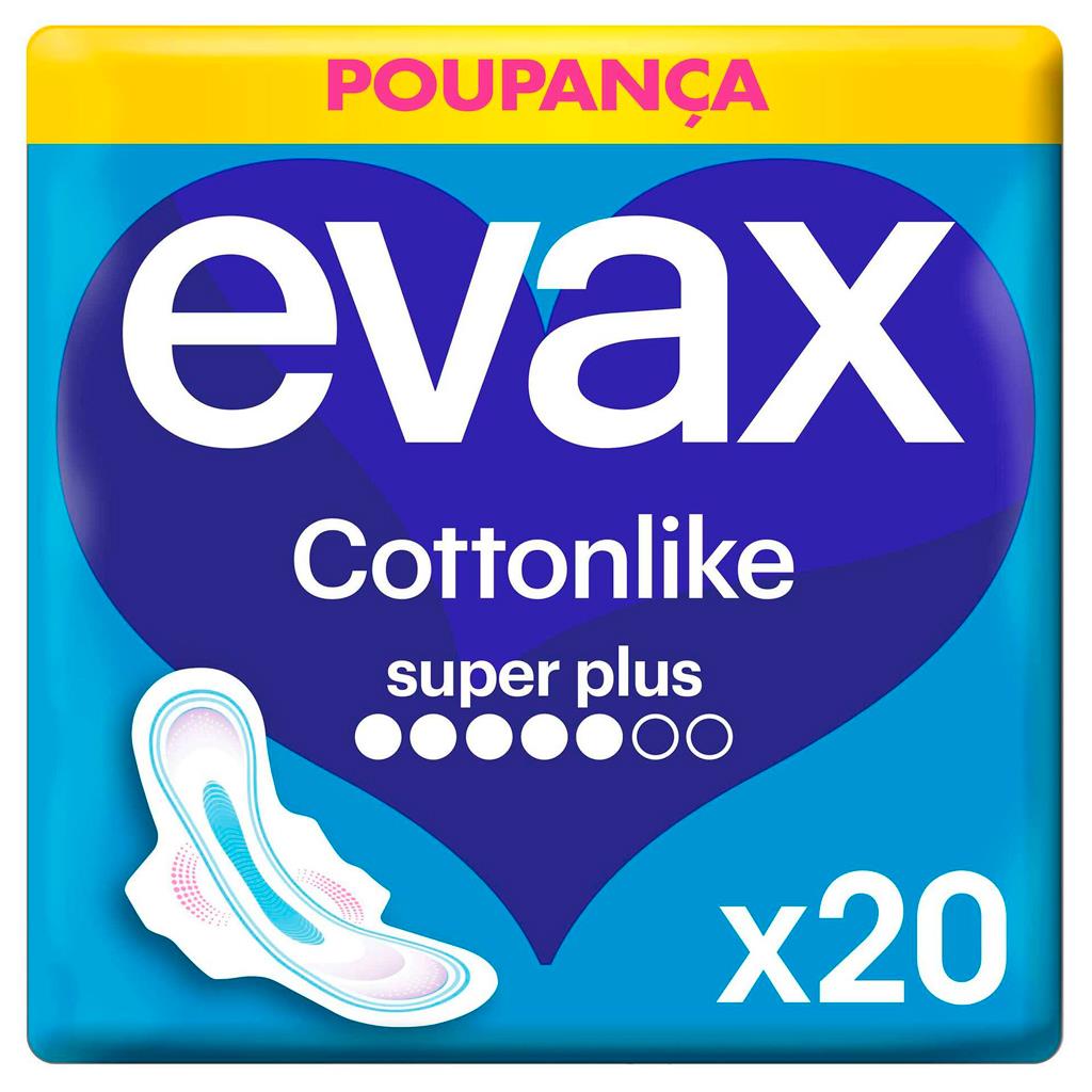 Evax Cottonlike Super Plus Sanitary Pads with Wings Pack of 20