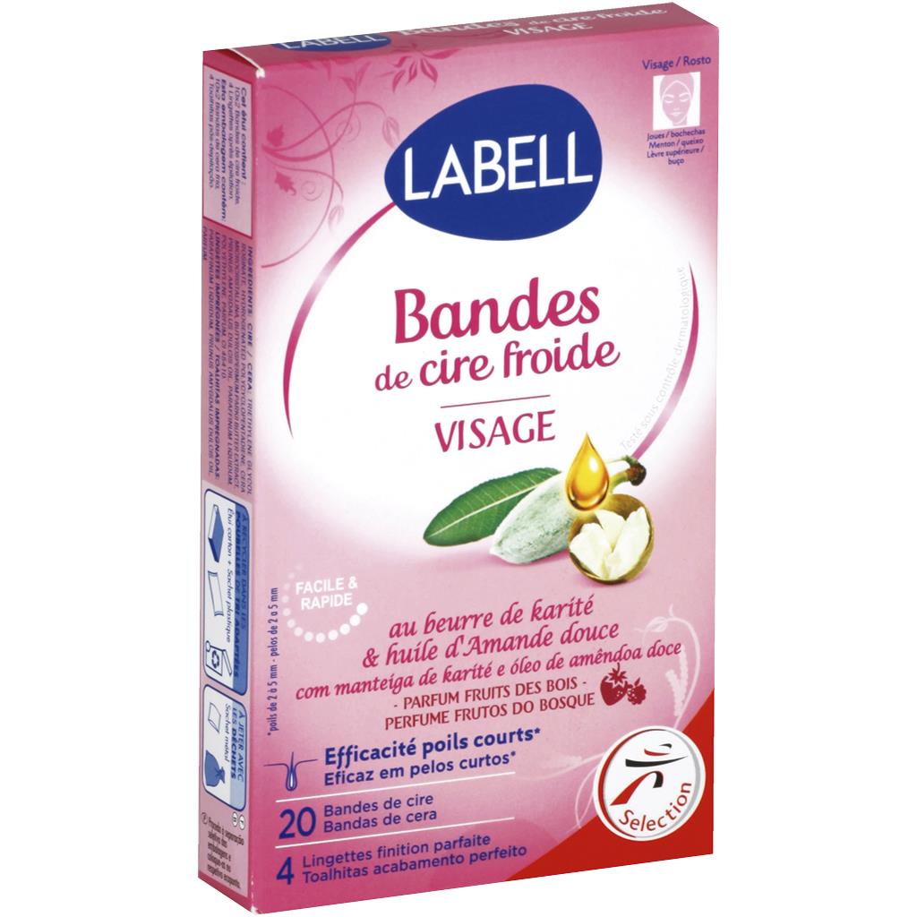 Facial Cold Wax Strips Pack of 20 with 4 Finishing Wipes