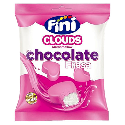 Fini Clouds Chocolate Strawberry Hearts 80g