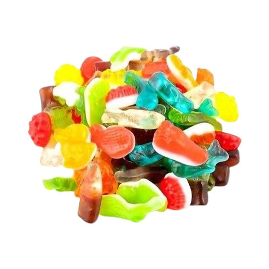funky gummy mix by weight colourful assorted gummy sweets chewy fruit candy pick and mix sweet shop gummies