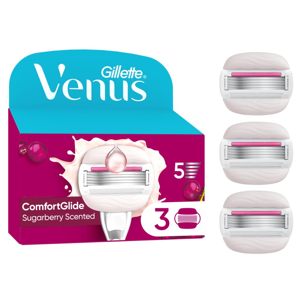 Gillette Venus Pro Comfortglide Sugarberry Razor Blade Refills Pack of 3